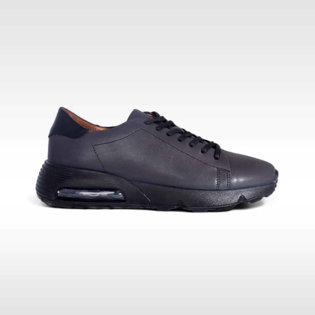 Comfortable men's sports shoes- genuine leathe / Made in Türkiye - Gray -8899