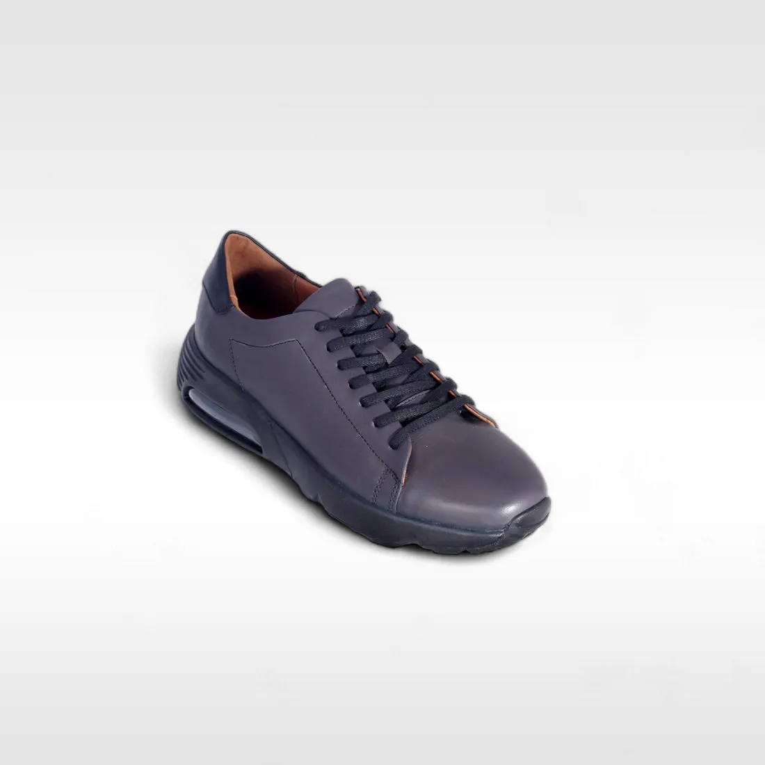 Comfortable men's sports shoes- genuine leathe / Made in Türkiye - Gray -8899