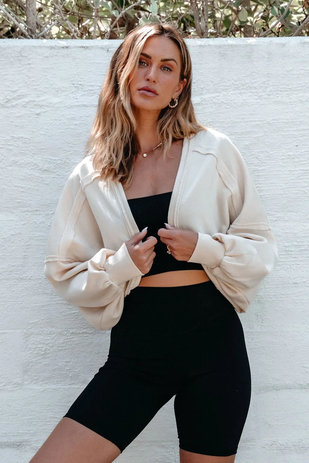 Cream Cropped Shrug Cardigan - DOORBUSTER