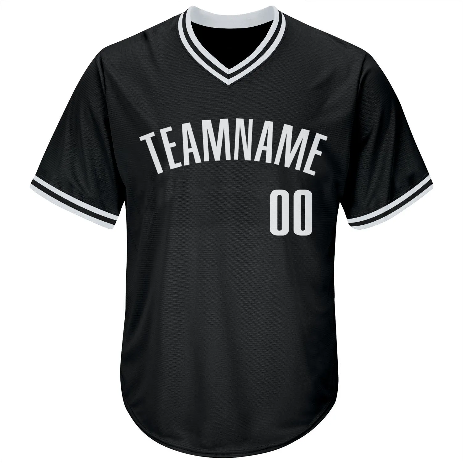 Custom Black White Authentic Throwback Rib-Knit Baseball Jersey Shirt