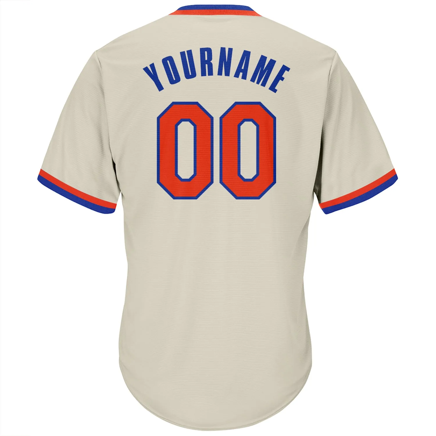 Custom Cream Orange-Royal Authentic Throwback Rib-Knit Baseball Jersey Shirt