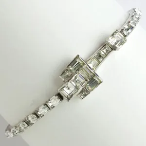 Diamanté Tennis Bracelet with Buckle by Mazer Bros.