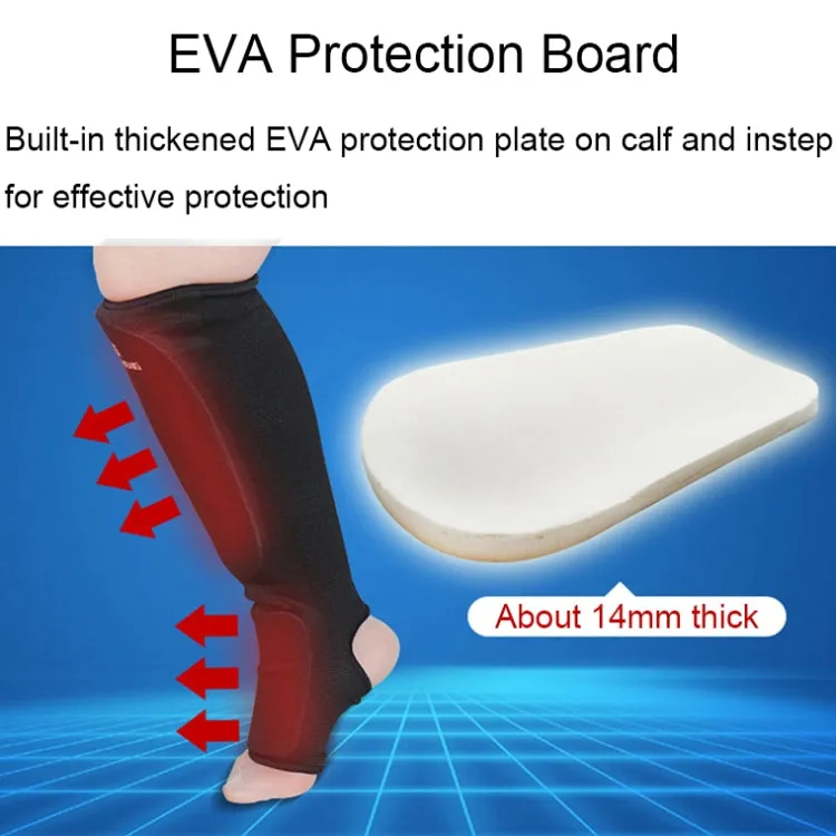 Elastic Breathable Karate Leg Guards Taekwondo EVA Board Protective Gear, Specification: L (White)