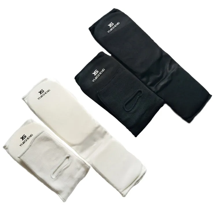 Elastic Breathable Karate Leg Guards Taekwondo EVA Board Protective Gear, Specification: L (White)