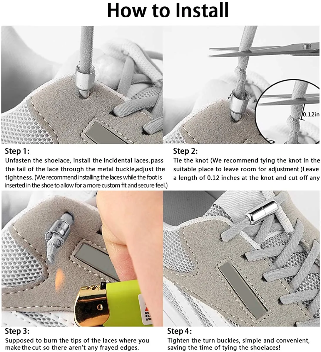 Elastic No Tie Shoe Laces For Adults And Kids