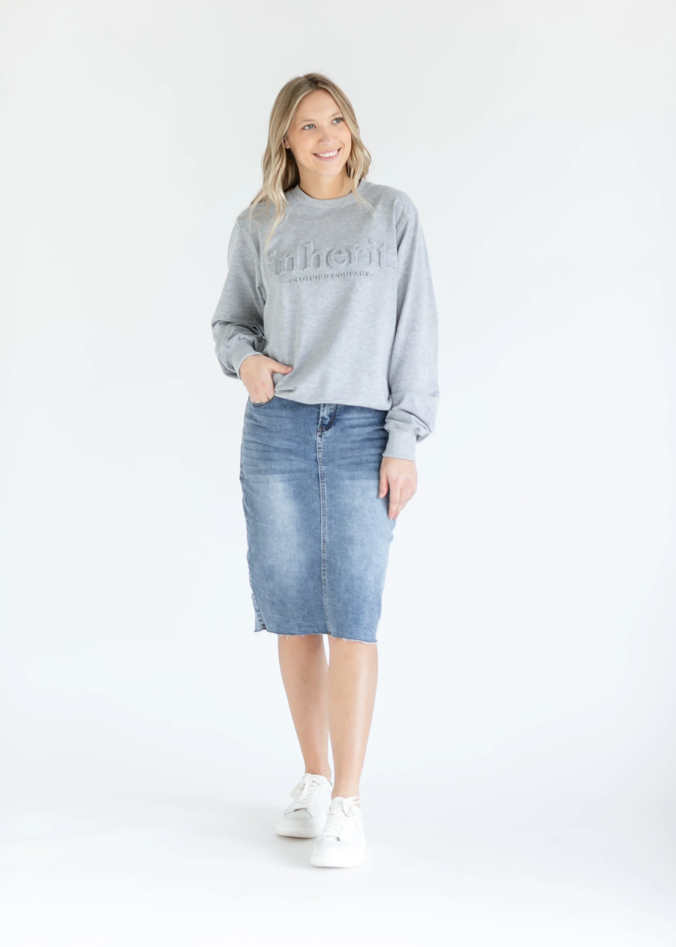 Embossed Inherit Logo Crewneck Sweatshirt