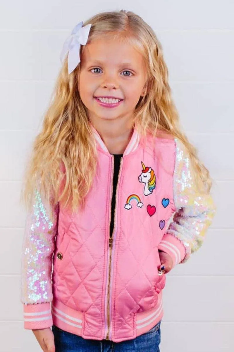 Exclusive Sparkle In Pink Sequin Bomber Jacket