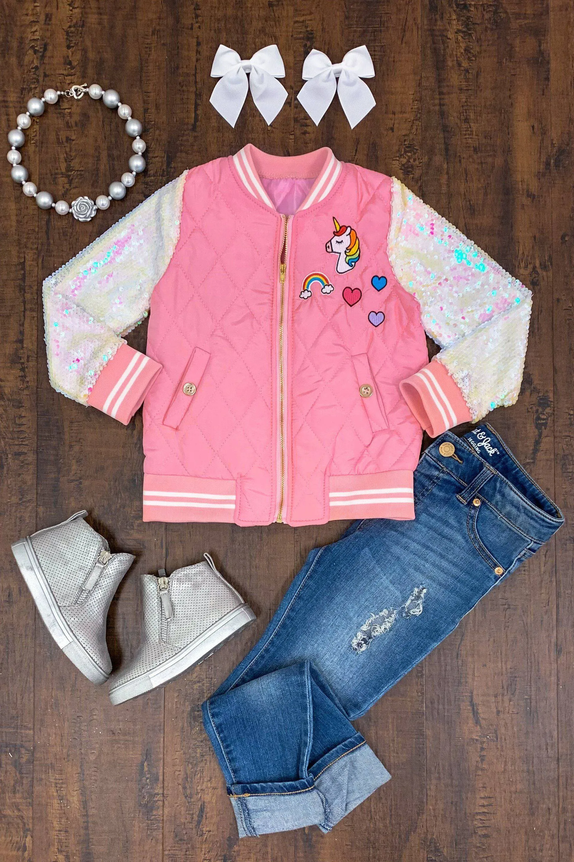 Exclusive Sparkle In Pink Sequin Bomber Jacket