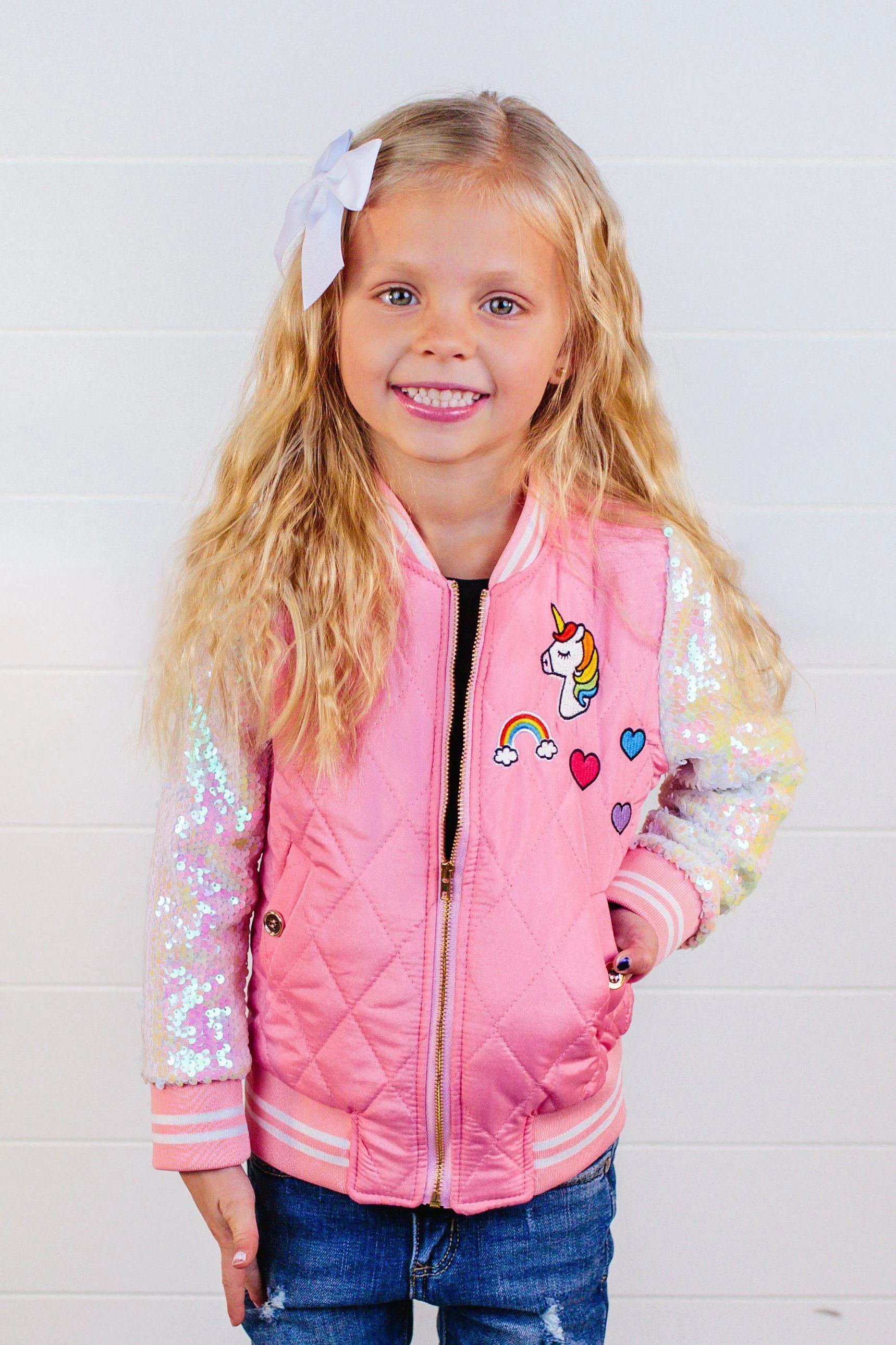 Exclusive Sparkle In Pink Sequin Bomber Jacket