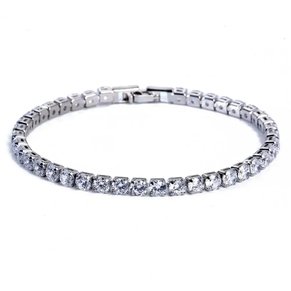 Fashion Bracelet Rhinestone Delicate Exquisite Multicolor Sparkling Dress-up Ravishing Tennis Bracelet Women Wrist Jewelry