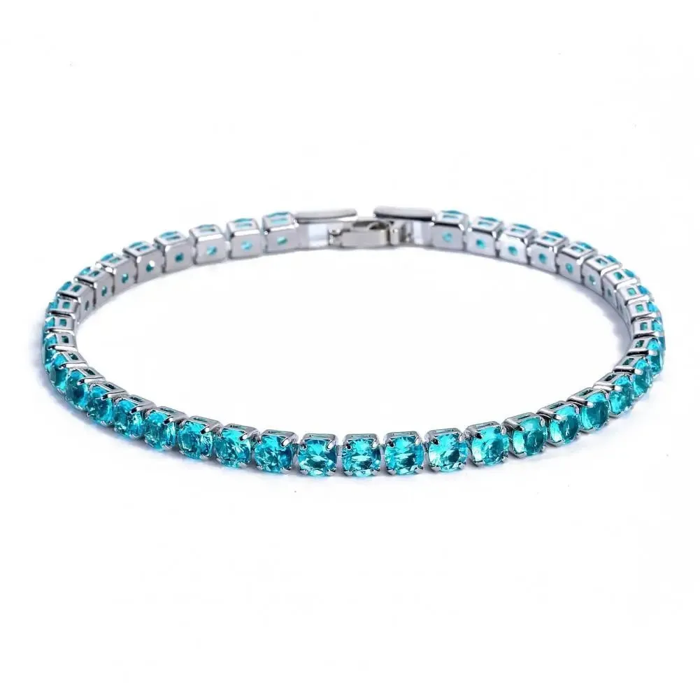 Fashion Bracelet Rhinestone Delicate Exquisite Multicolor Sparkling Dress-up Ravishing Tennis Bracelet Women Wrist Jewelry