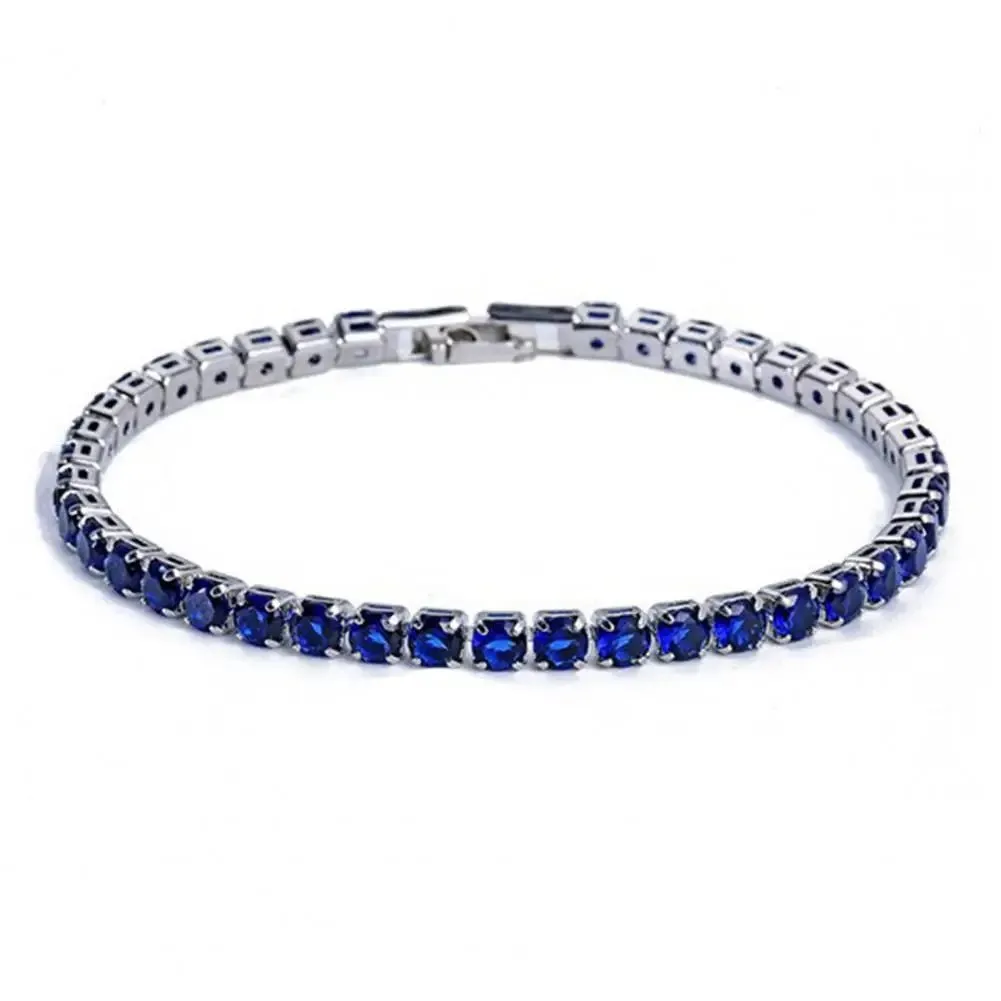 Fashion Bracelet Rhinestone Delicate Exquisite Multicolor Sparkling Dress-up Ravishing Tennis Bracelet Women Wrist Jewelry