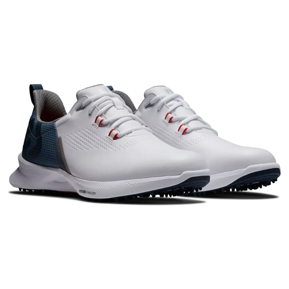 FootJoy Fuel Mens Golf Shoes White/Blue Fog/Red 55441 (Previous Season Style)