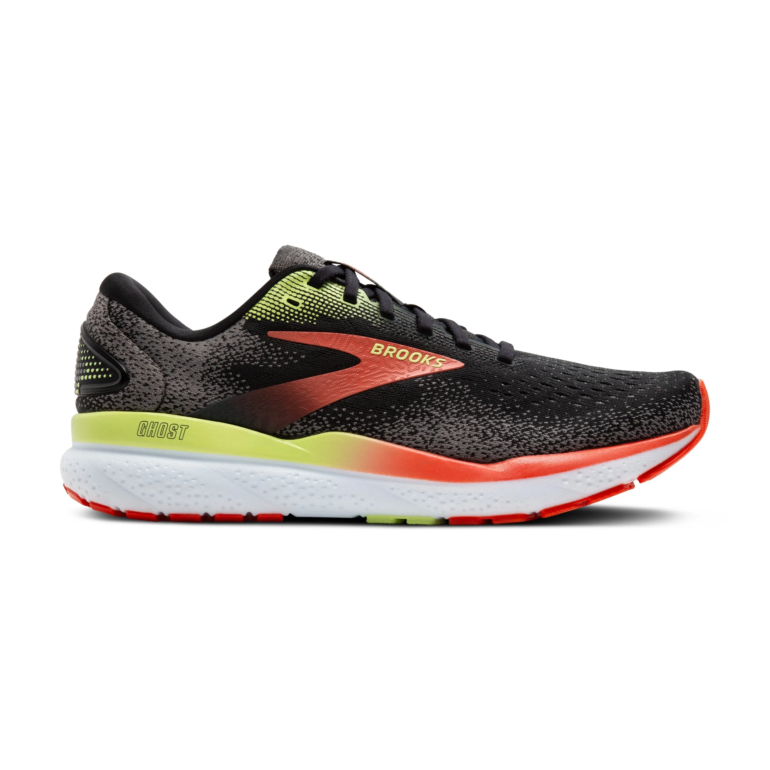 Ghost 16 | Black/Mandarin Red/Green | Wide Fit 2E