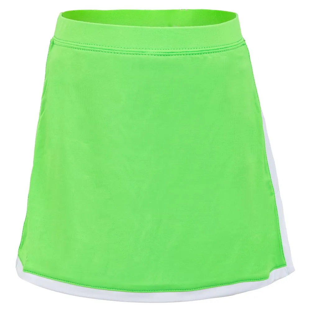 Girls' Border Tennis Skort Green and White Trim