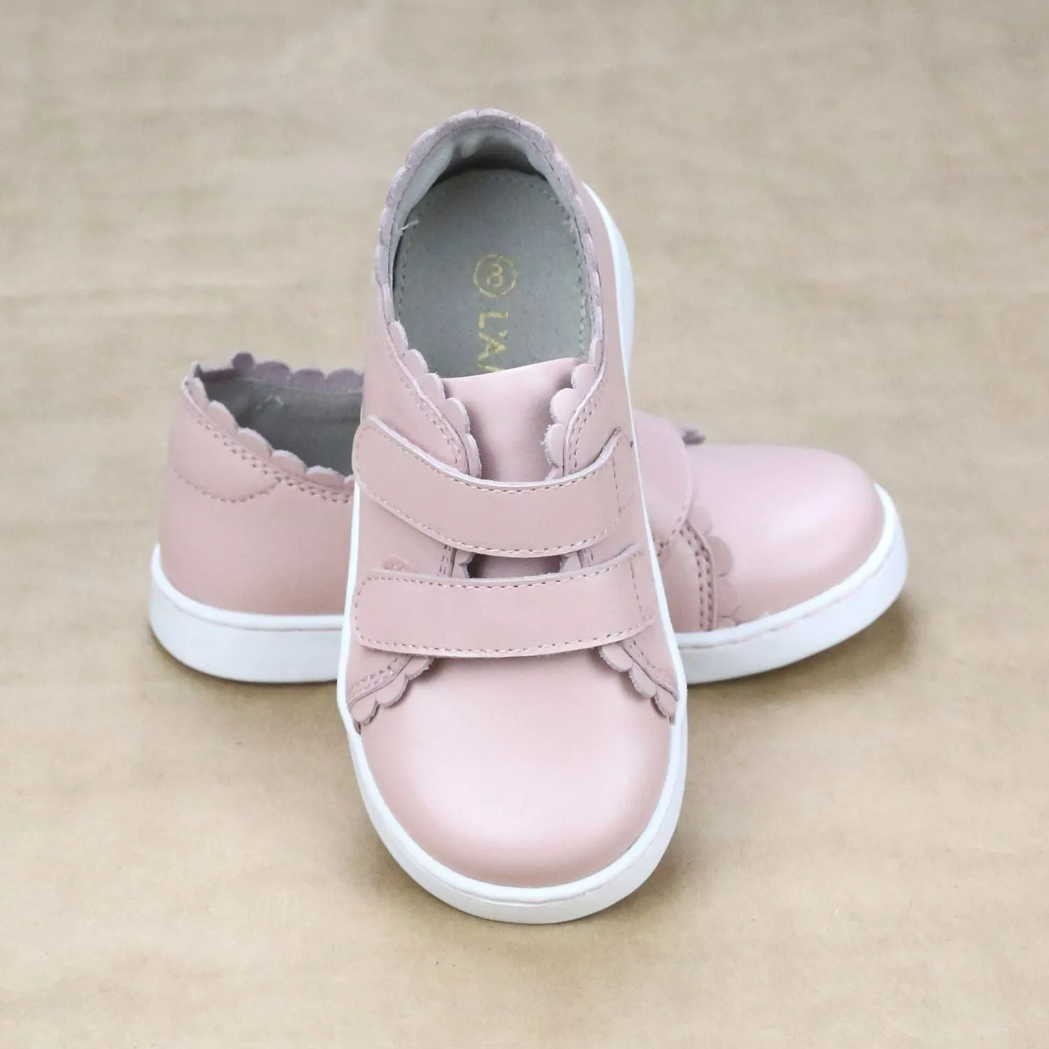 Girls Caroline Scalloped Double Velcro Sweetheart Sneaker