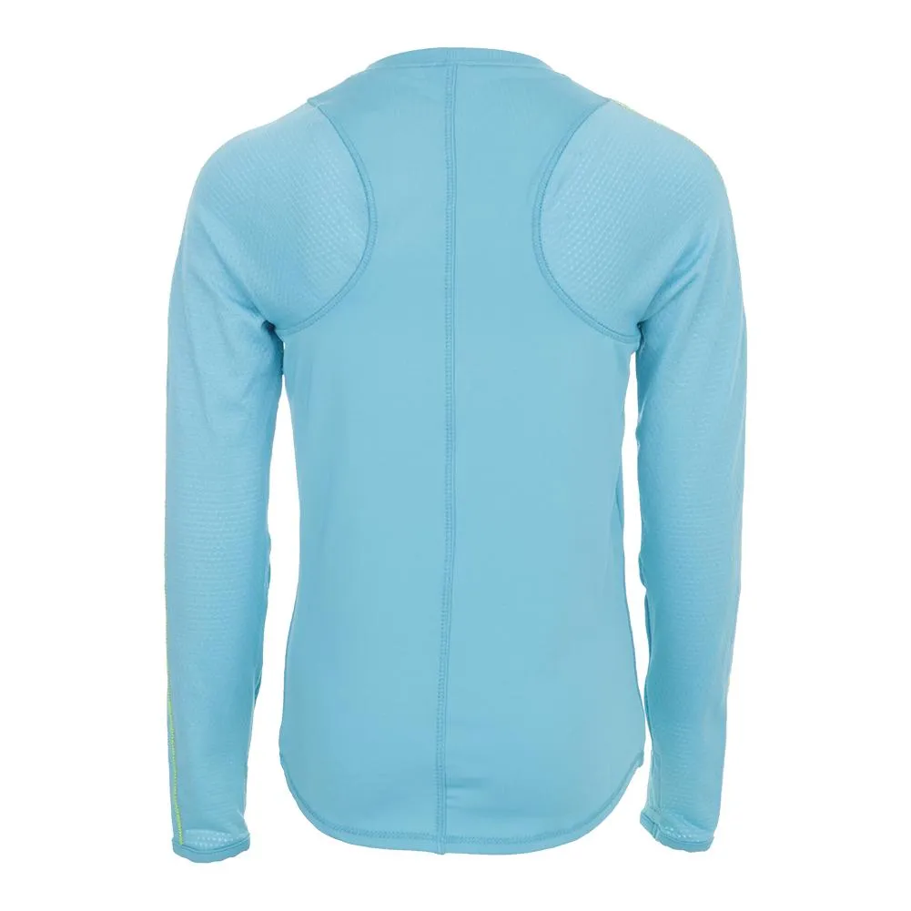 Girls' Long Sleeve Athletic Tennis Crew Ocean