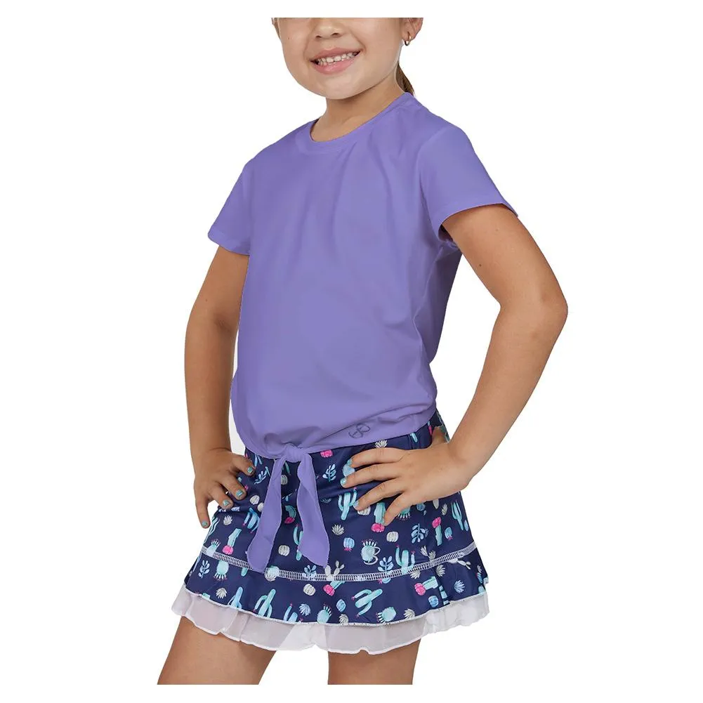 Girls' UV Colors Short Sleeve Tie Tennis Top Amethyst