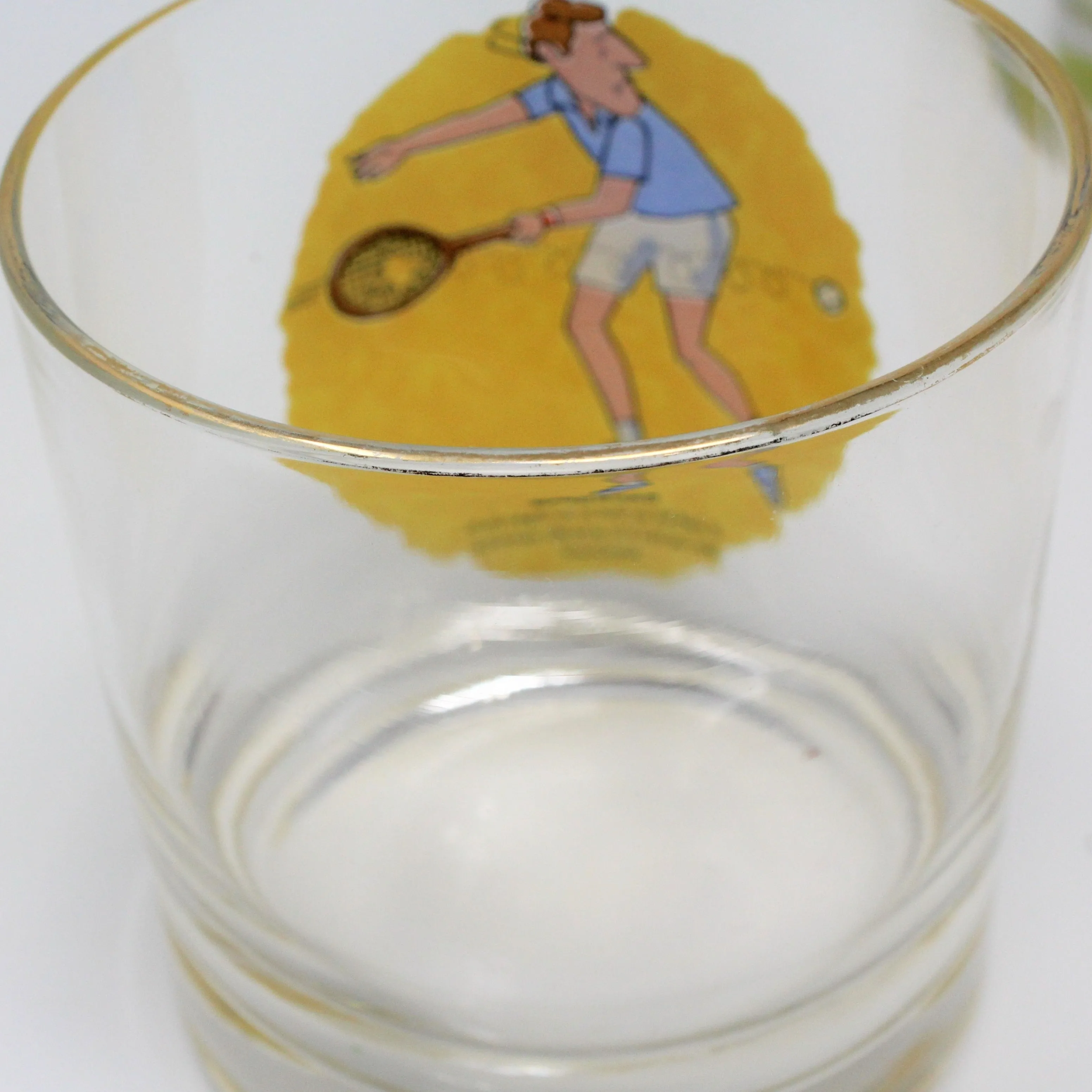 Glasses, Whiskey / Rocks, Tennis Novelty Funny, Retro Vintage RARE