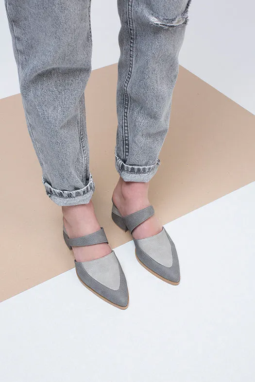 Gray Bermuda - Vegan Mules