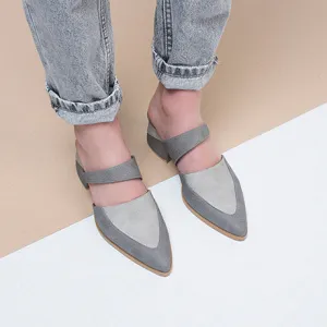 Gray Bermuda - Vegan Mules