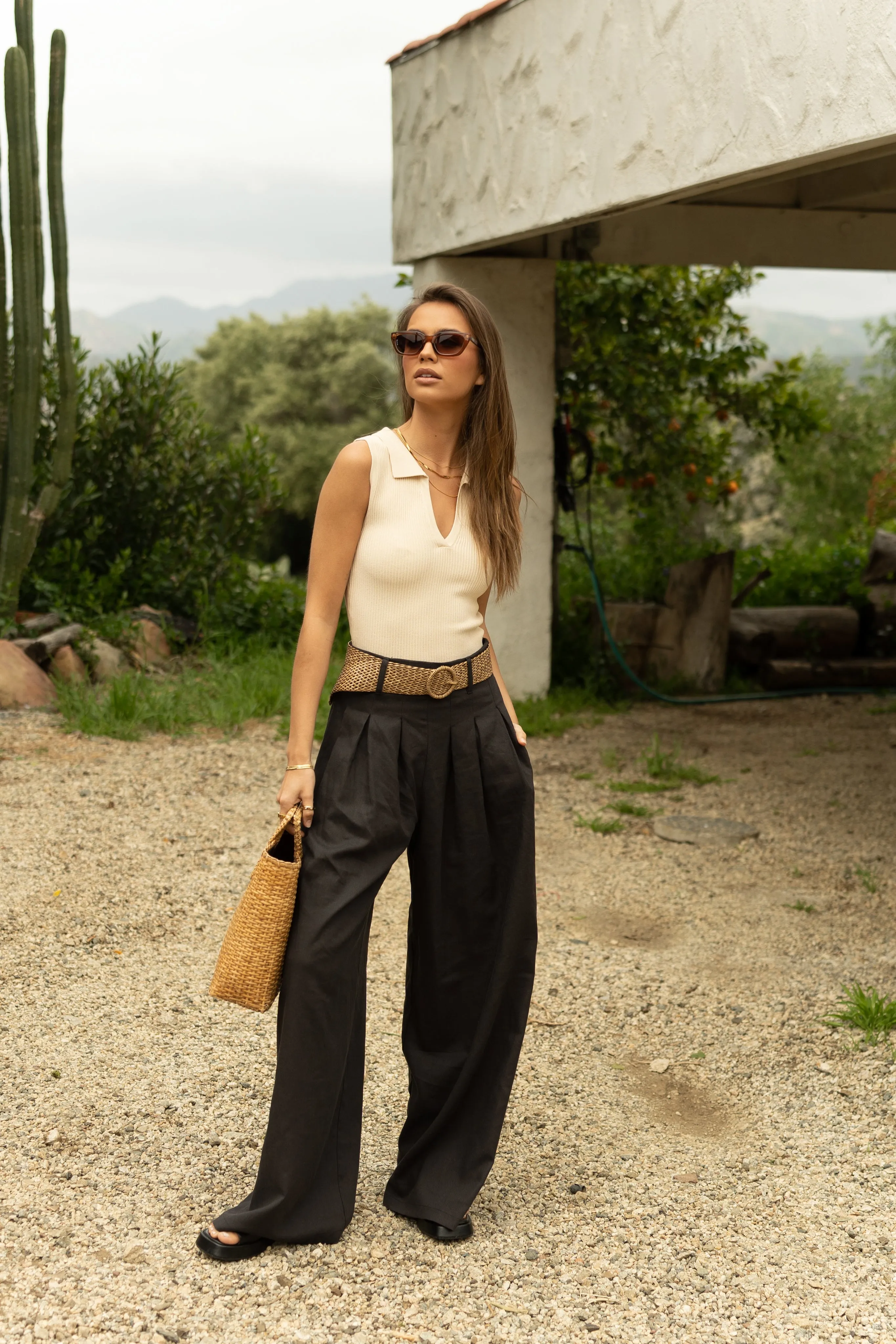 Hallie Wide Leg Pants in Black - FINAL SALE