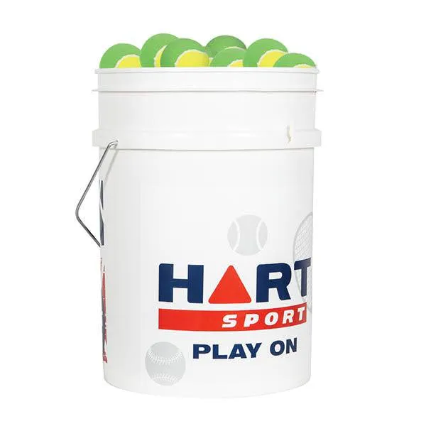 HART Bucket of Low Compression Tennis Balls - Yellow/Green