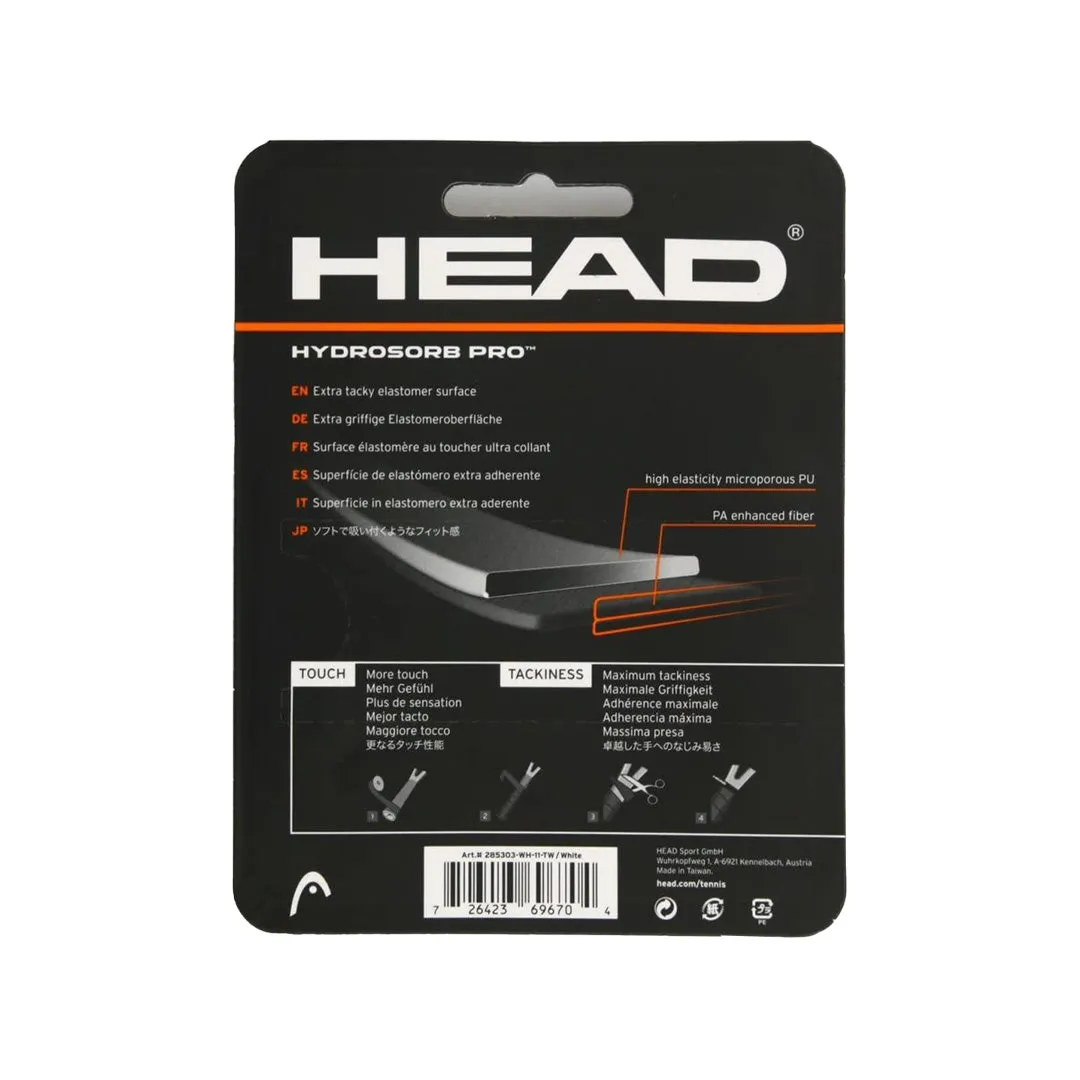 HEAD Hydrosorb Pro Tennis Replacement Grip - White