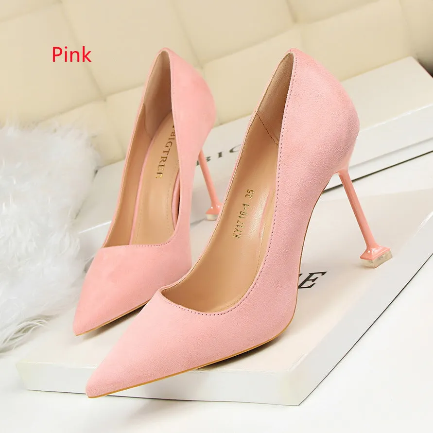 High Heel Suede Shallow Shoes