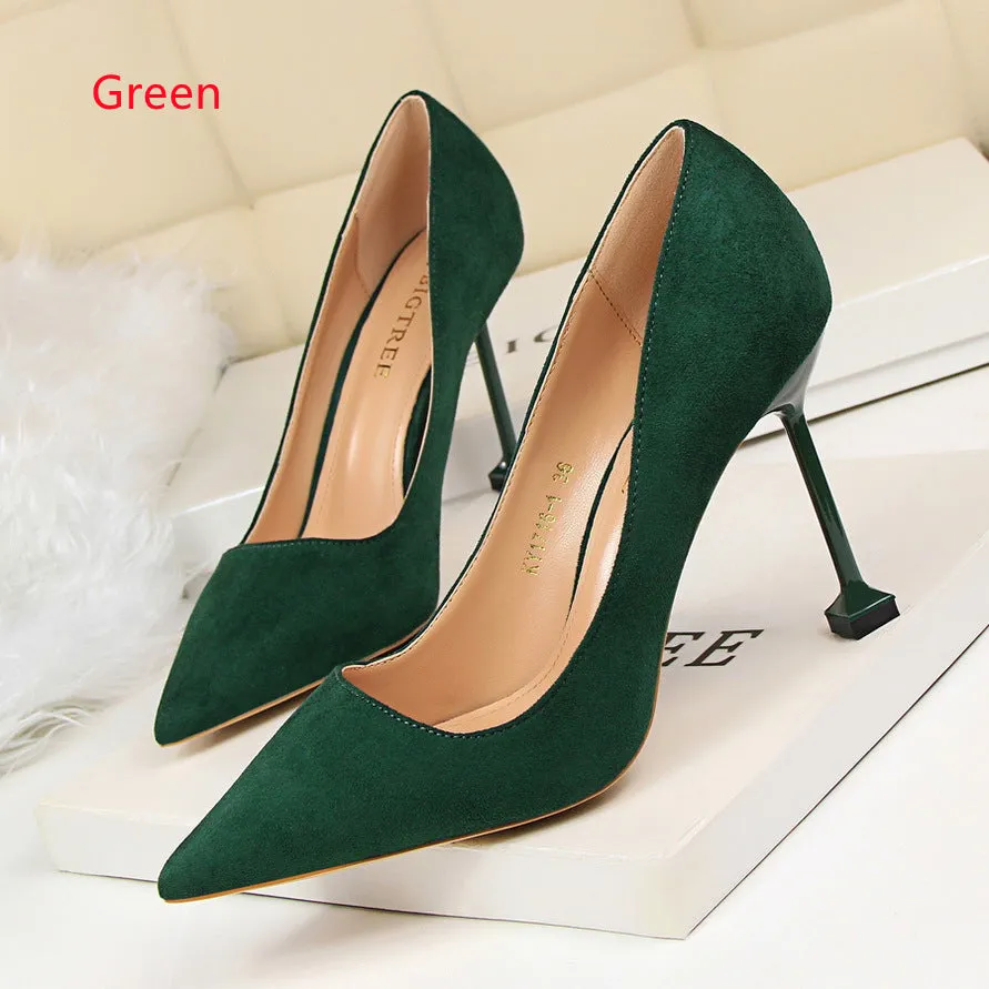 High Heel Suede Shallow Shoes