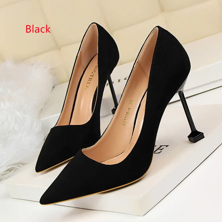 High Heel Suede Shallow Shoes