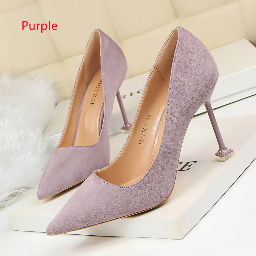 High Heel Suede Shallow Shoes