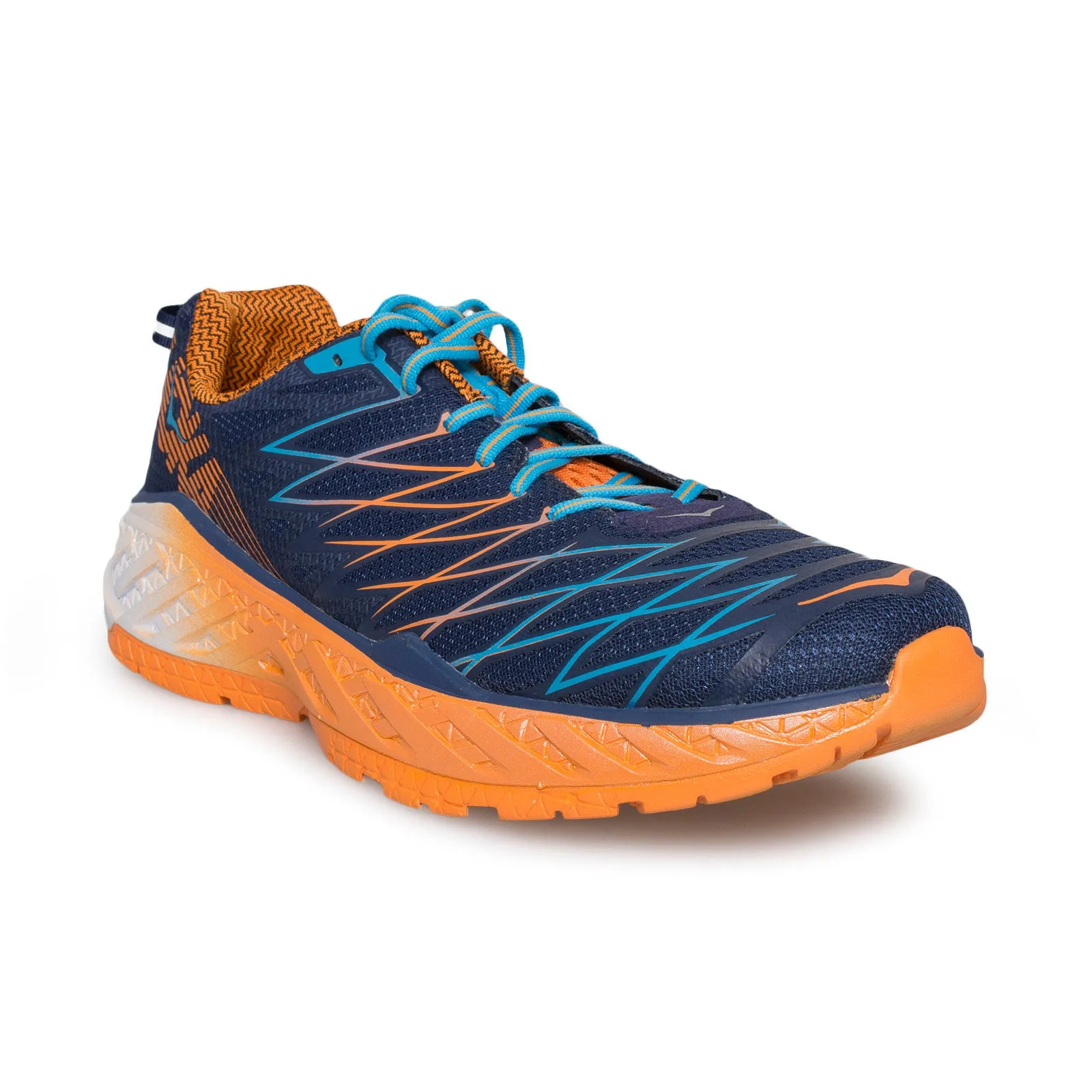 Hoka One One Clayton 2 Medieval Blue / Persimmon Orange Running Shoes - Men's