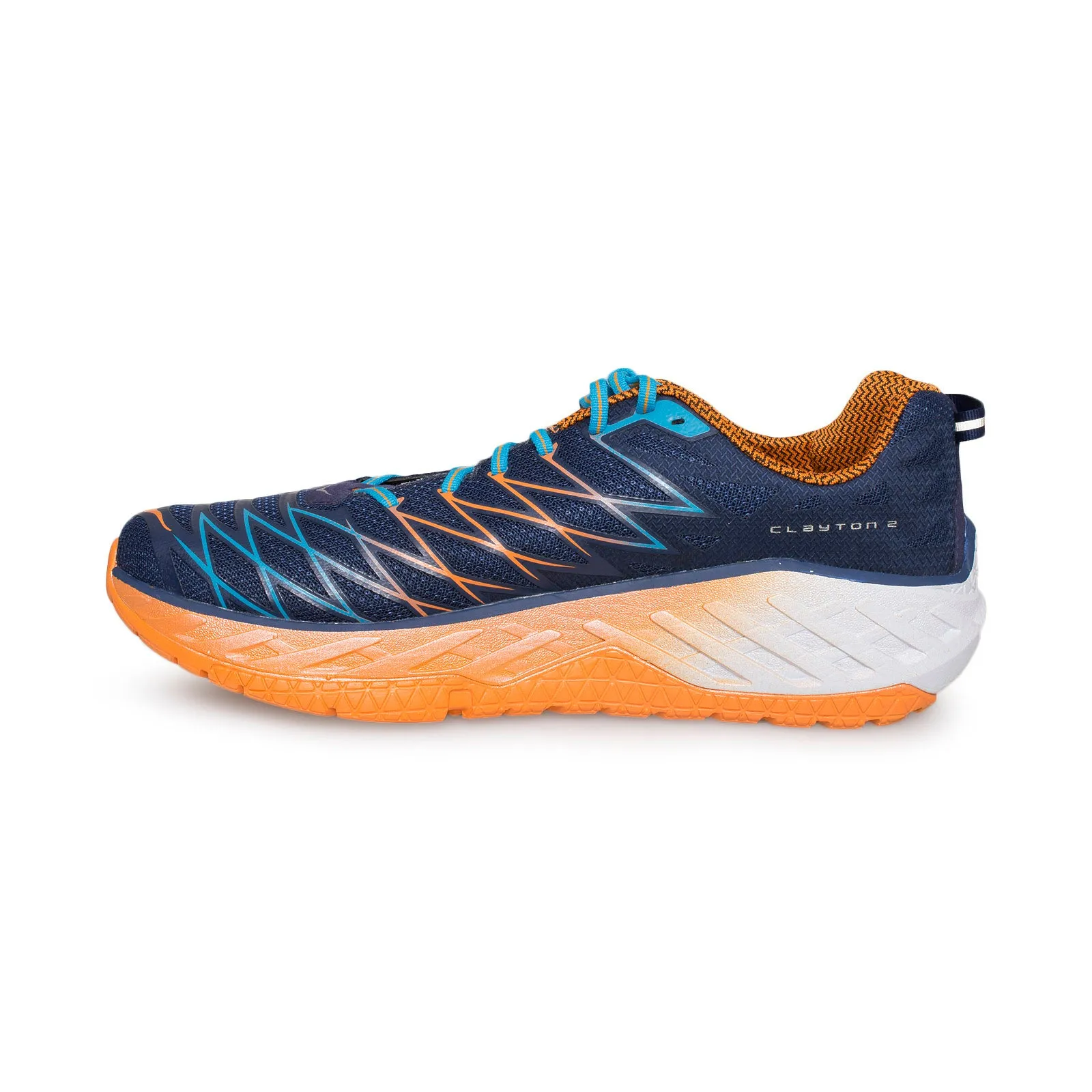 Hoka One One Clayton 2 Medieval Blue / Persimmon Orange Running Shoes - Men's