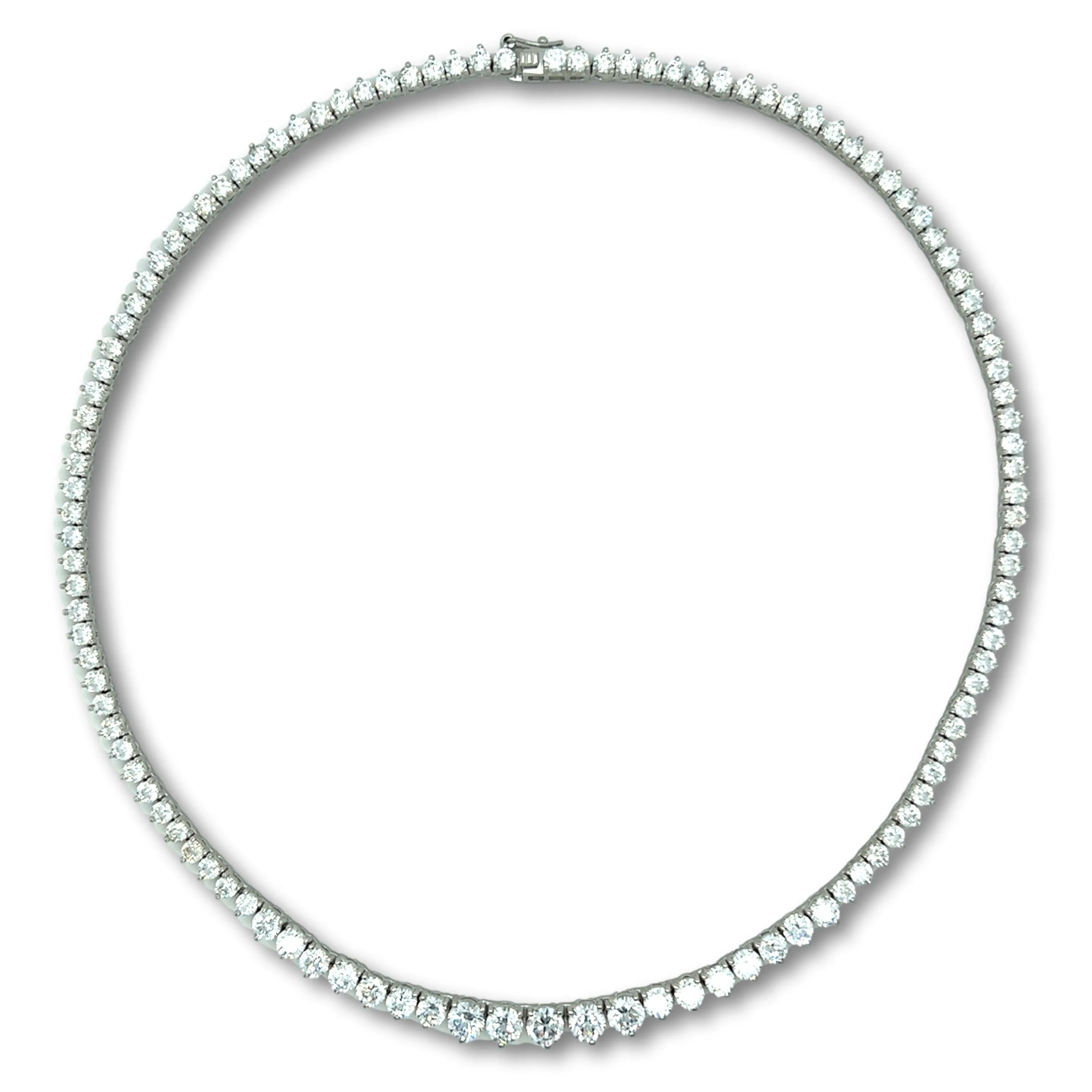 Ibiza Graduated Diamond CZ’s 3 Prong Tennis Necklace