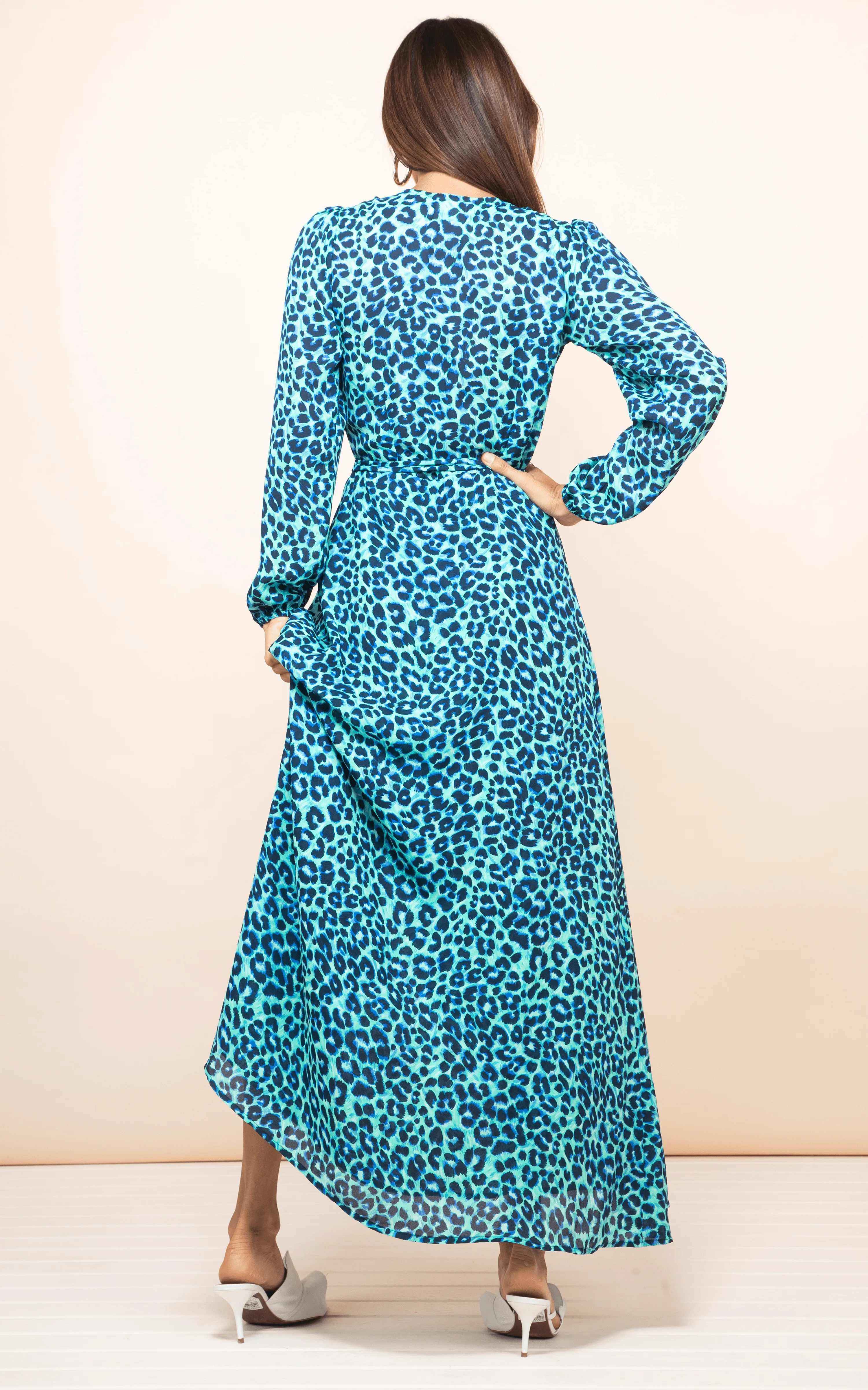 Jagger Maxi Dress in Turquoise Leopard