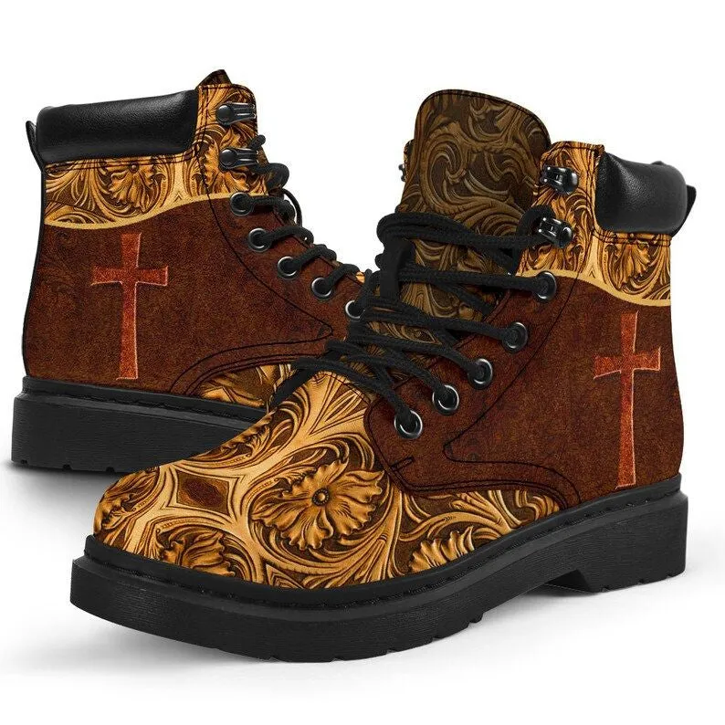 Jesus Cross Leather Boots - Christian Shoes For Men And Women