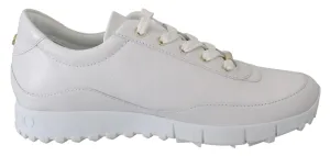 Jimmy Choo White Leather Monza Sneakers