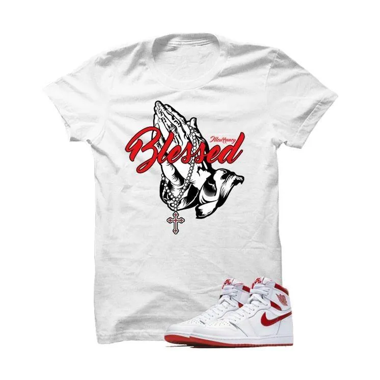 Jordan 1 Retro High OG Metallic Red White T Shirt (Blessed)