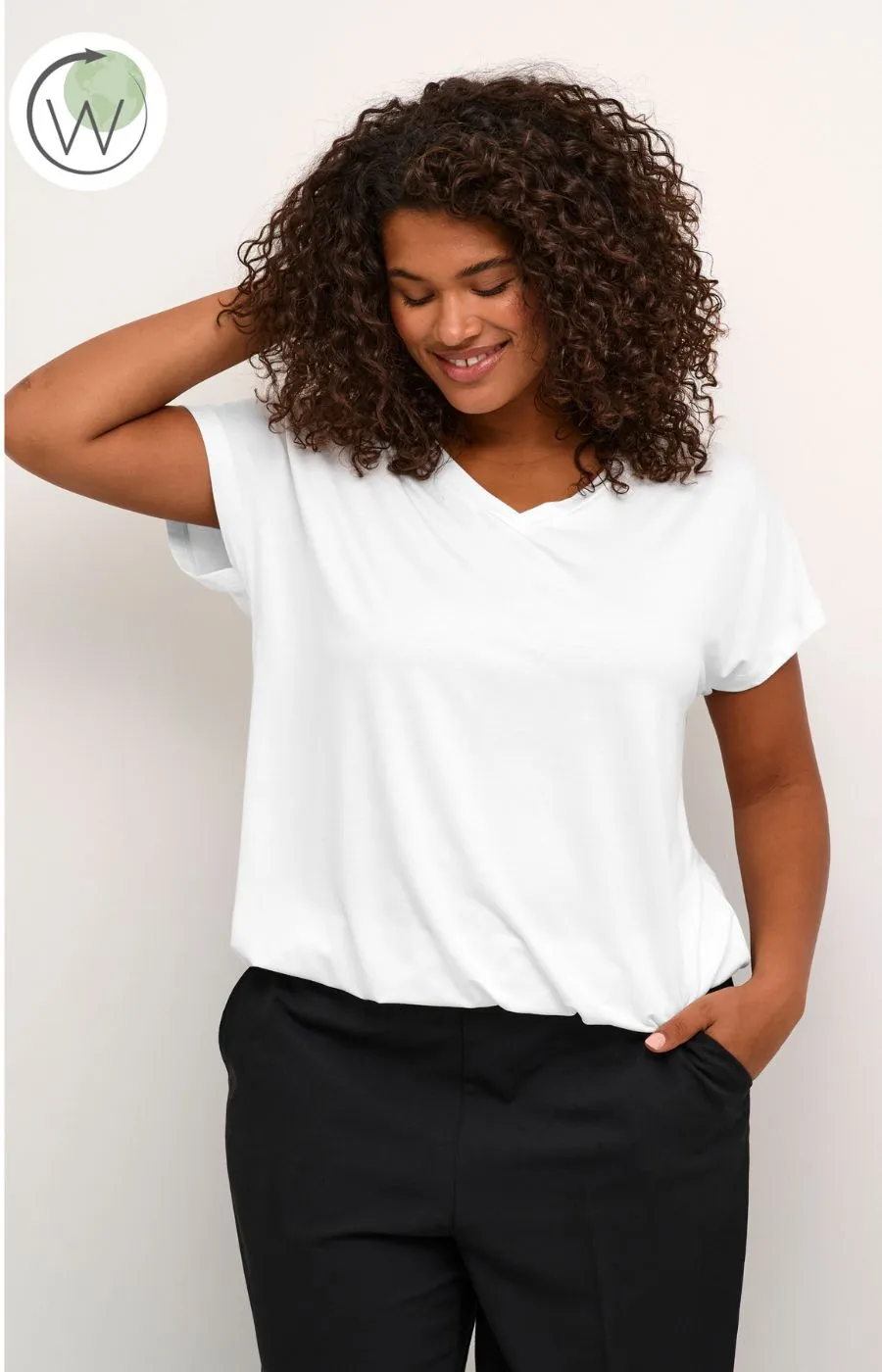 Kaffe Curve Jena Tee in White