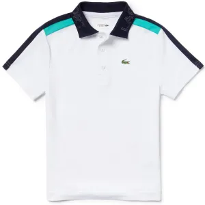 Lacoste Boys Sport Polo - White/Green/Navy