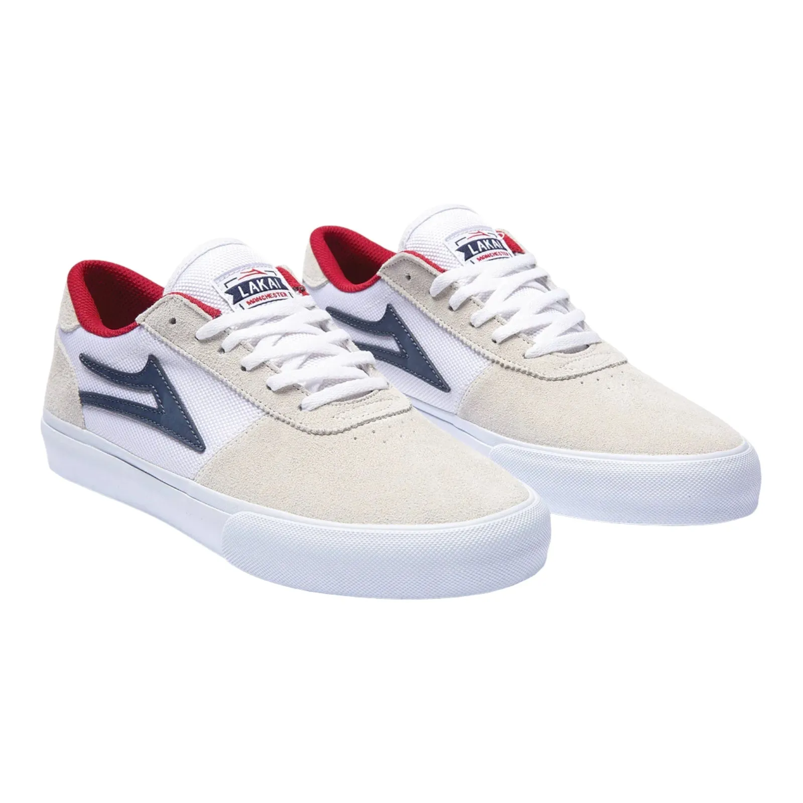 LAKAI MANCHESTER WHITE/NAVY SUEDE