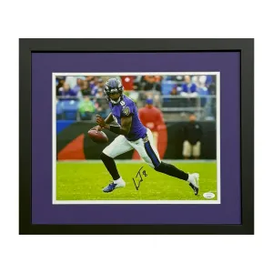 Lamar Jackson Signed Baltimore Ravens Framed 11x14 Photo