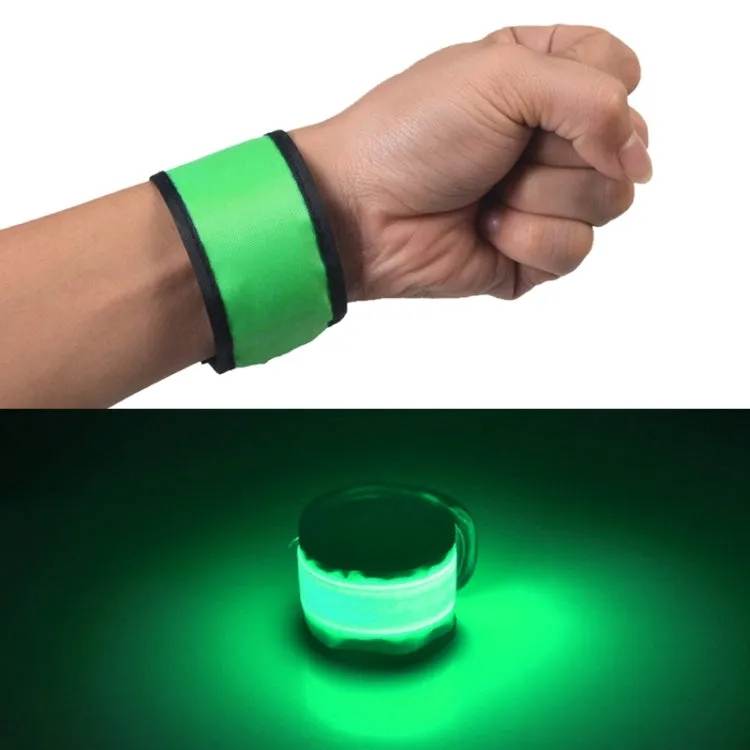 LED Luminous Slap Pat Circle Outdoors sports Wristband, Small, Size:26*4cm(Green)