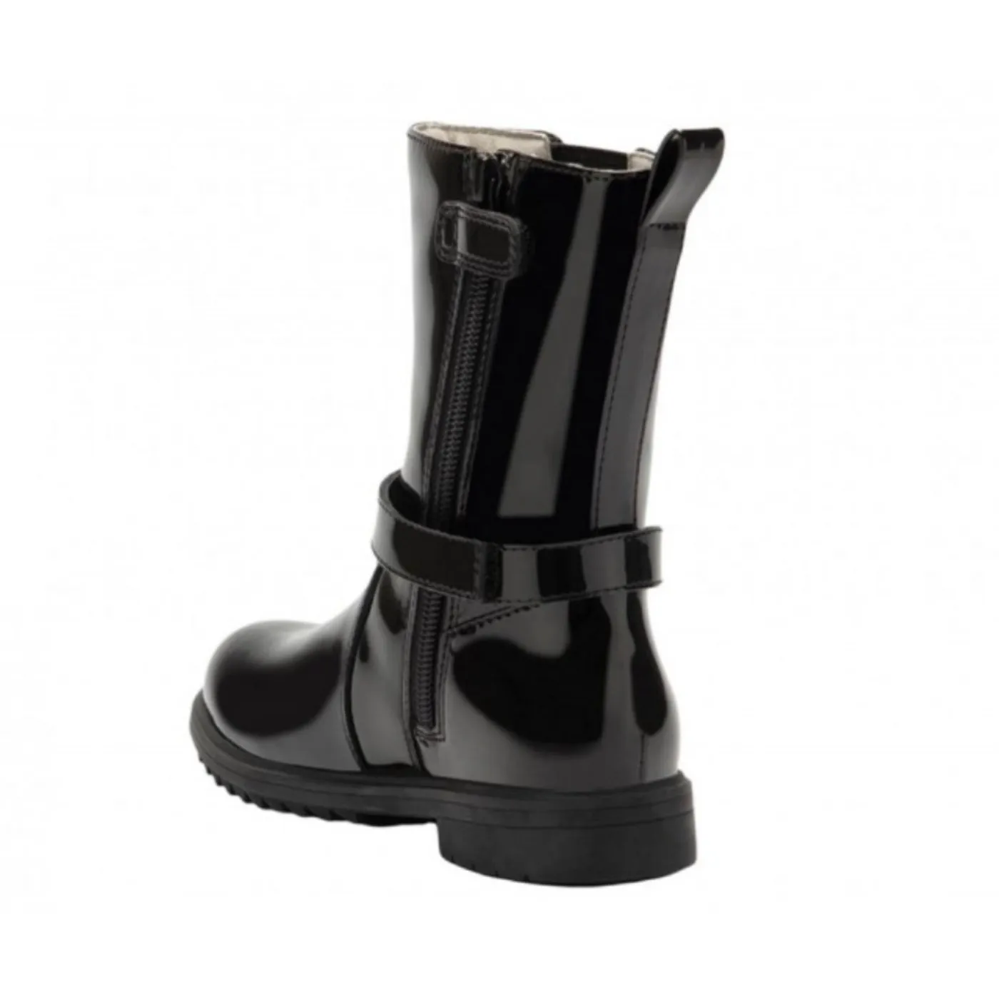 Lelli Kelly Girls BLACK PATENT Bliss Unicorn Charm Mid Boots