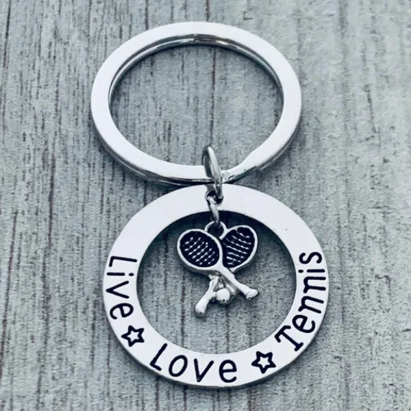 Live Love Tennis Charm Keychain