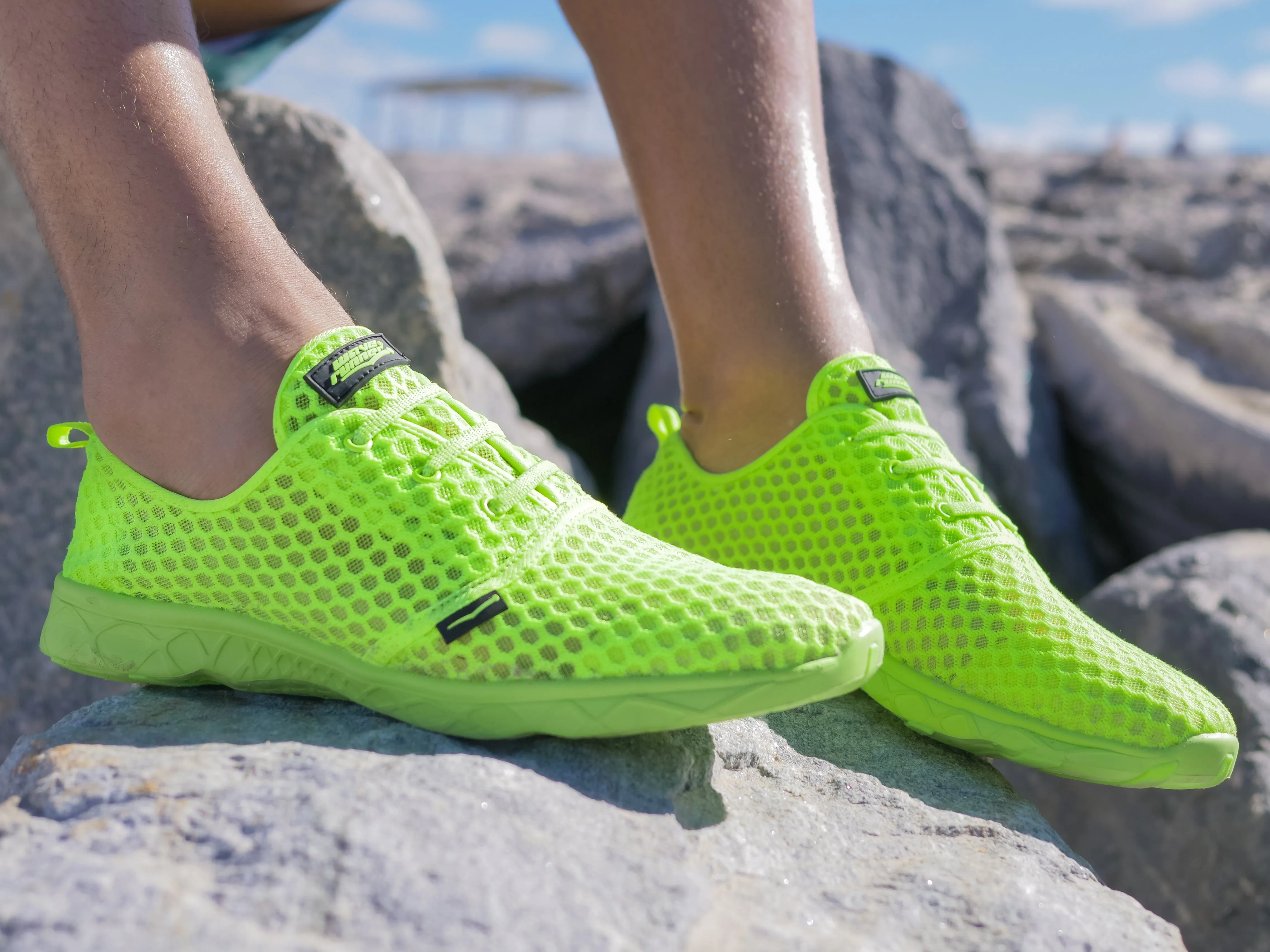 Men's Aqua Sneaker Neon Yellow