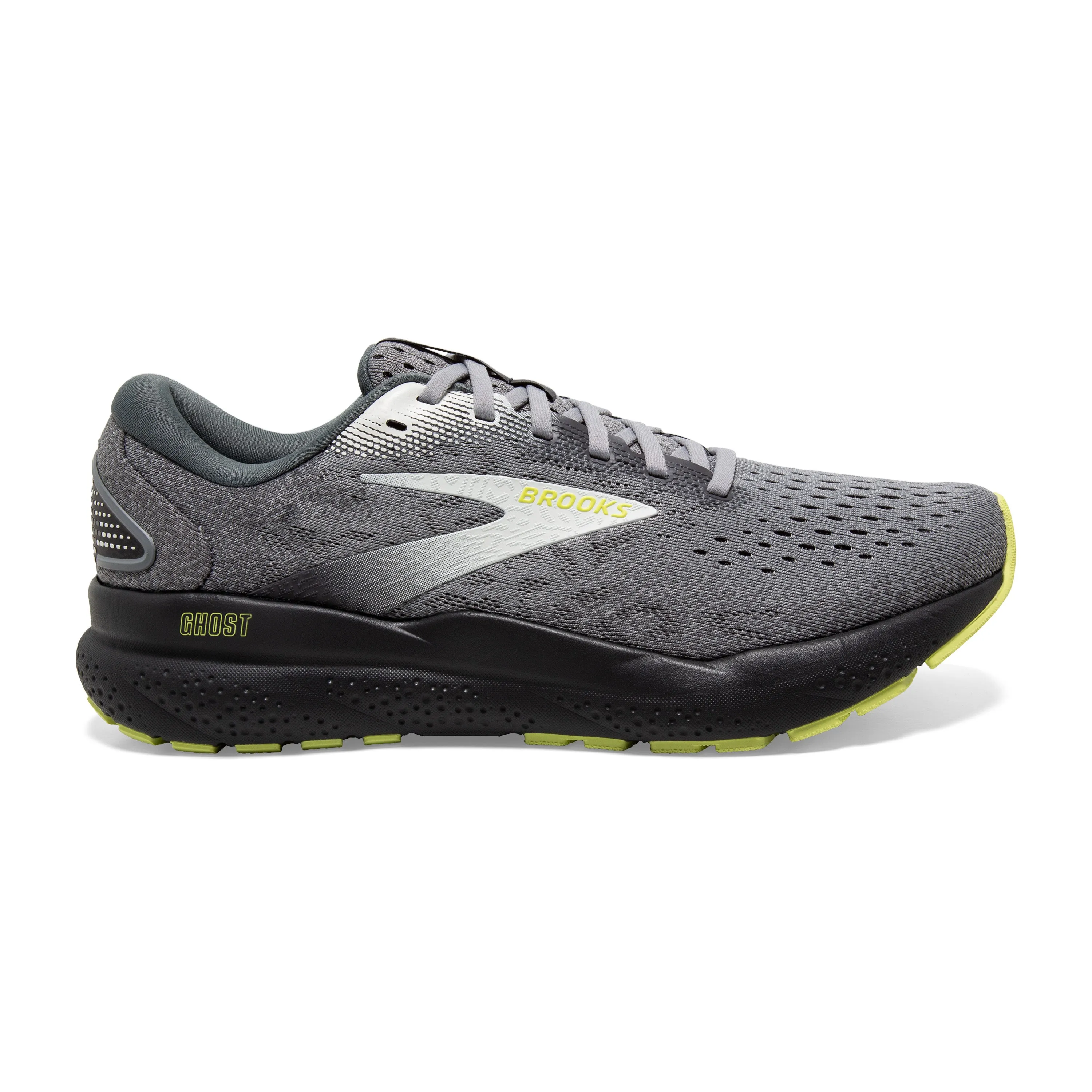 Men's Brooks Ghost 16 Color: Primer / Grey / Lime (WIDE WIDTH)