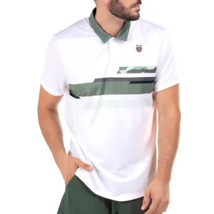 Men's Camo Stripe Short Sleeve Tennis Polo White