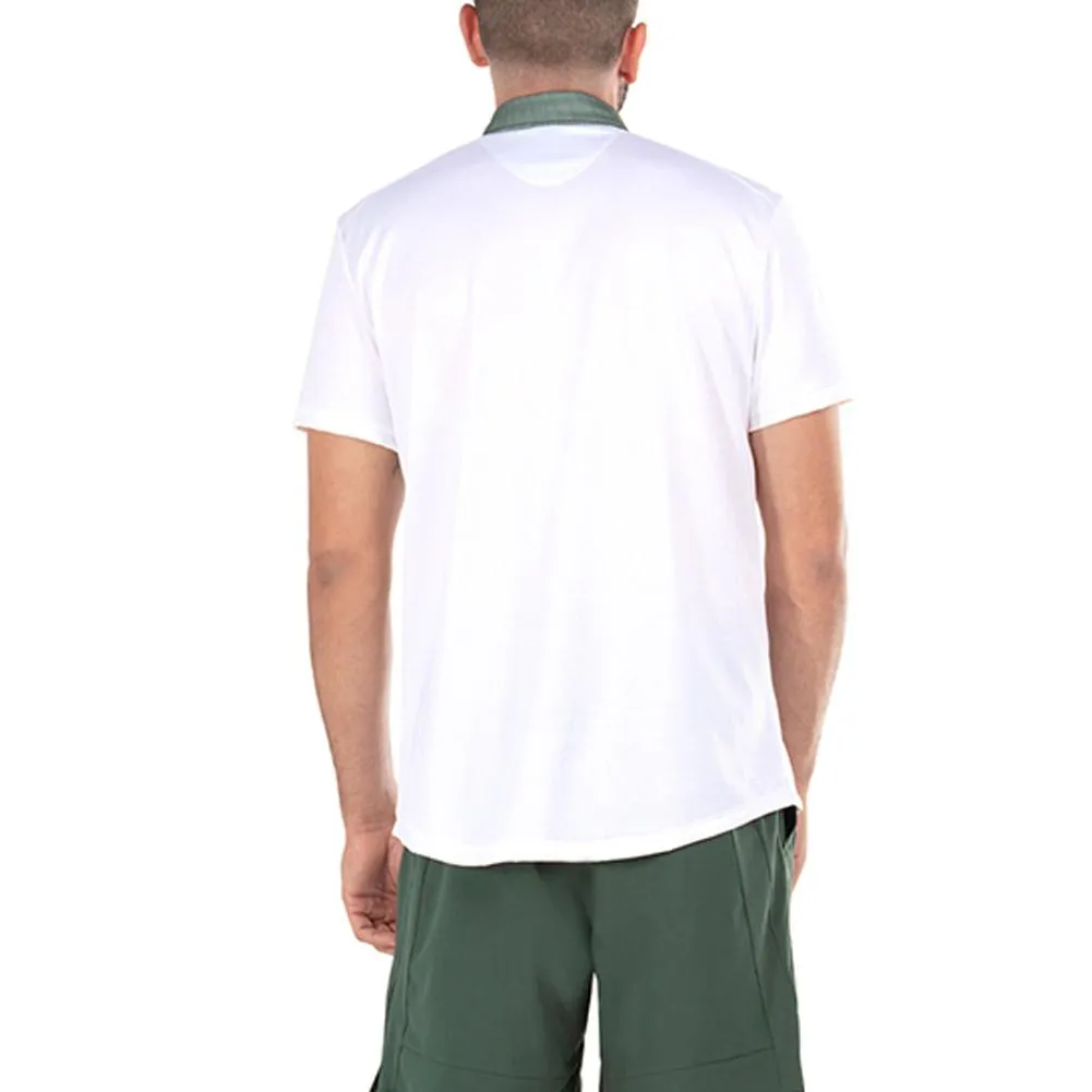 Men's Camo Stripe Short Sleeve Tennis Polo White